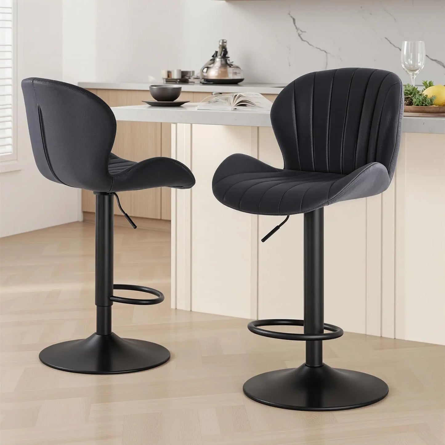 JHK Ergonomic Modern Kitchen Chairs Set of 2 Fabric Upholstered