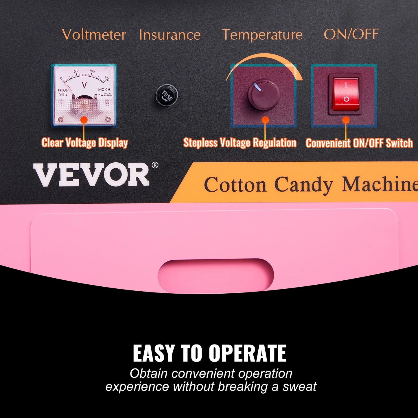 SucceBuy 1000W Electric Cotton Candy Machine With Cart