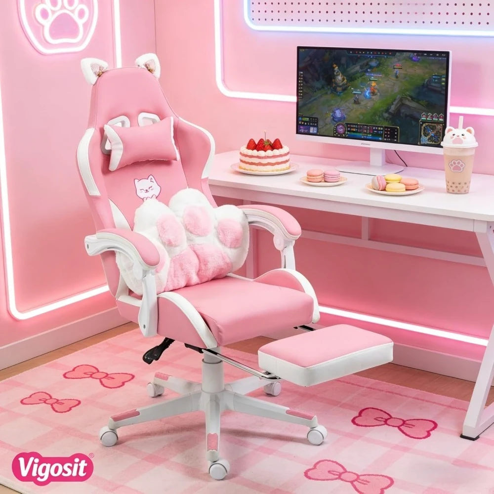 XIAOLANG Cat Ears Gaming Chair Ergonomic PU Leather