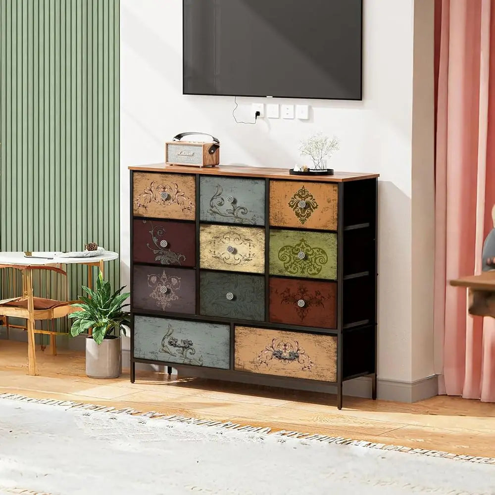 Wood Frame 11 Drawer Dresser Chest Storage Organizer For Bedroom Nursery