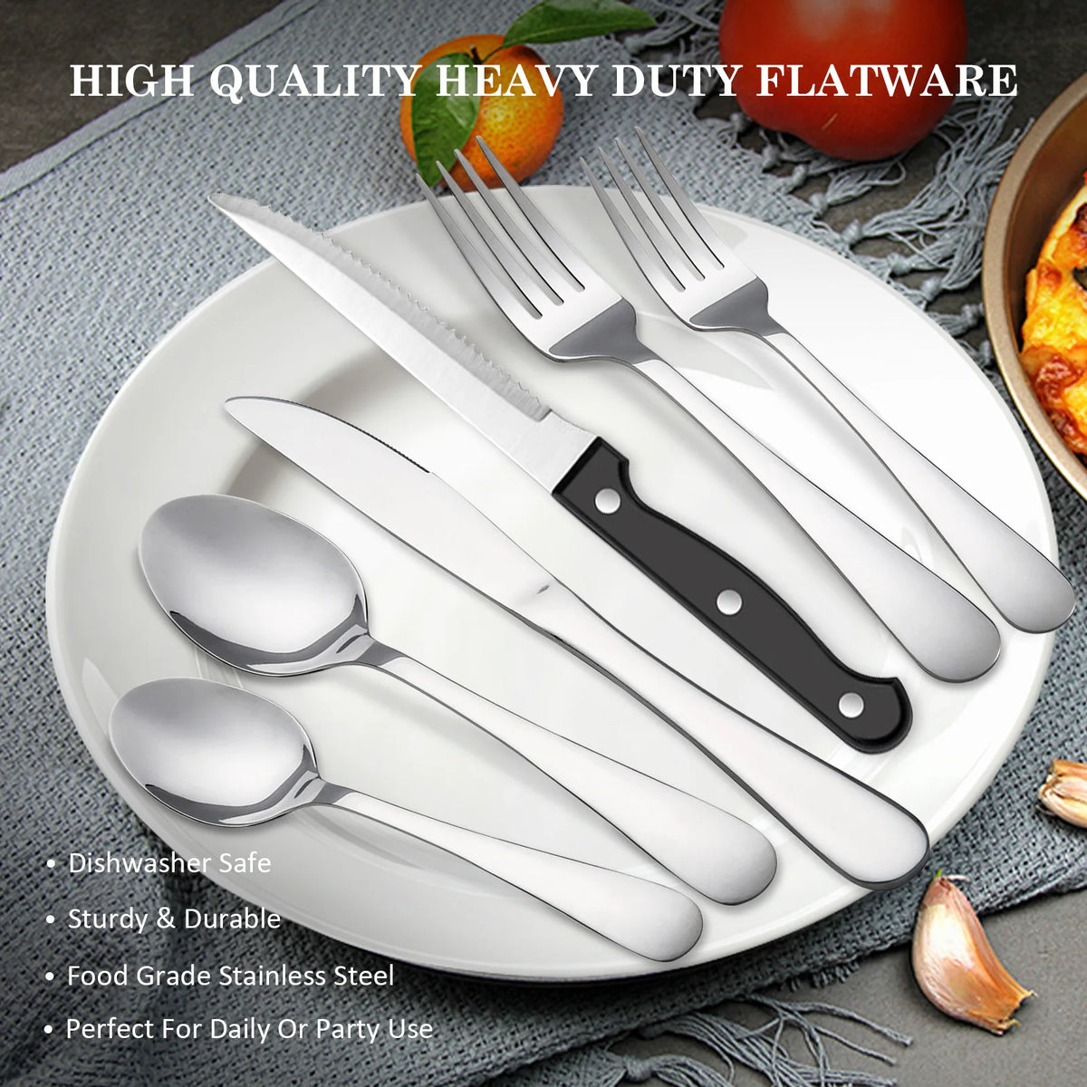 HanSMART Stainless Steel Flatware Set Mirror Polished Cutlery