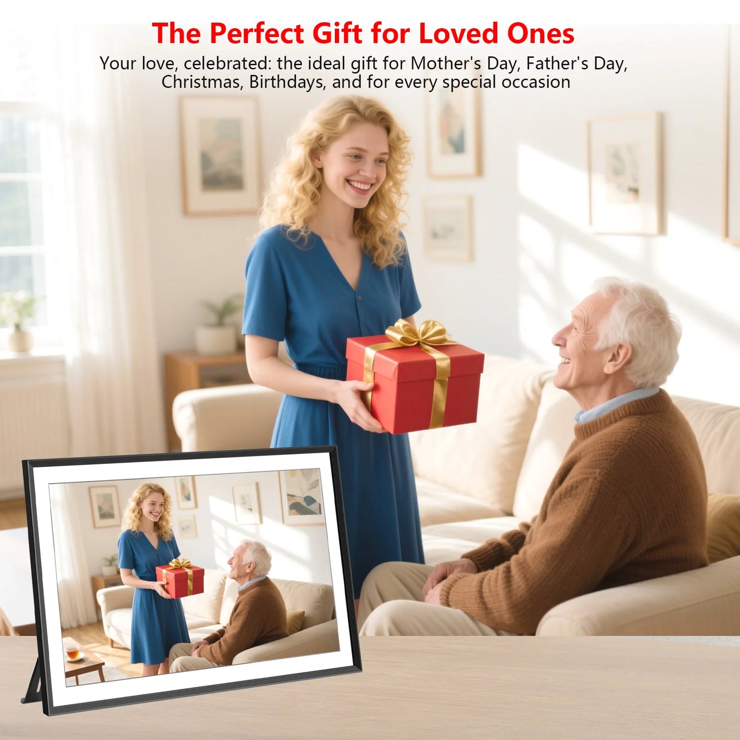 YENOCK 32GB Digital Photo Frame WiFi IPS HD Touch Screen