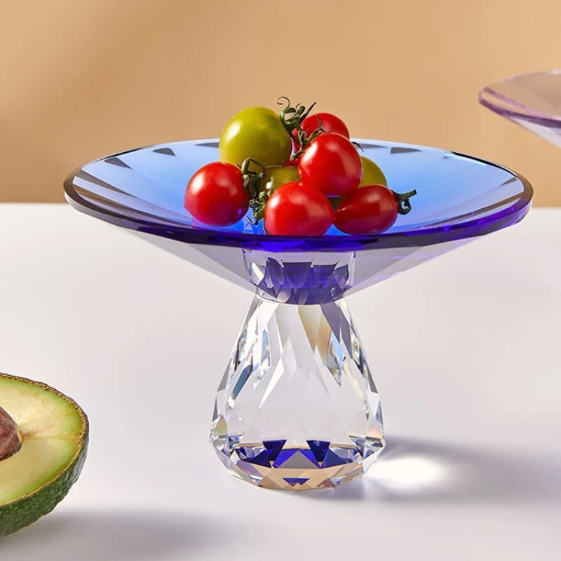 K9 Crystal Glass Cake Stand,Crystal Glass Fruit Plate, Display Desserts Holder for Wedding Cakes Serving Platters