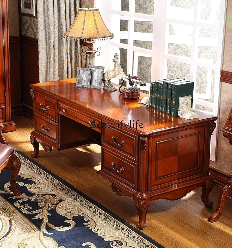 *American class desk study writing desk solid wood high-end office computer desk