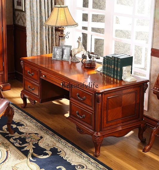 *American class desk study writing desk solid wood high-end office computer desk