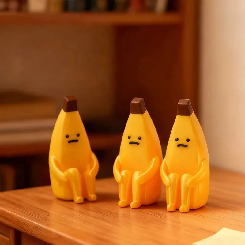 Anxious Banana 3D Printed PLA Figurine Decor for Car Office