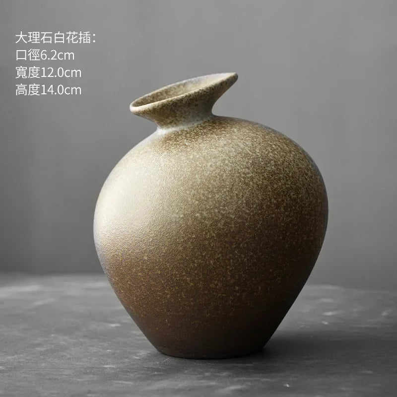 Porcelain Japanese Style Tabletop Vase Abstract Floral Decor