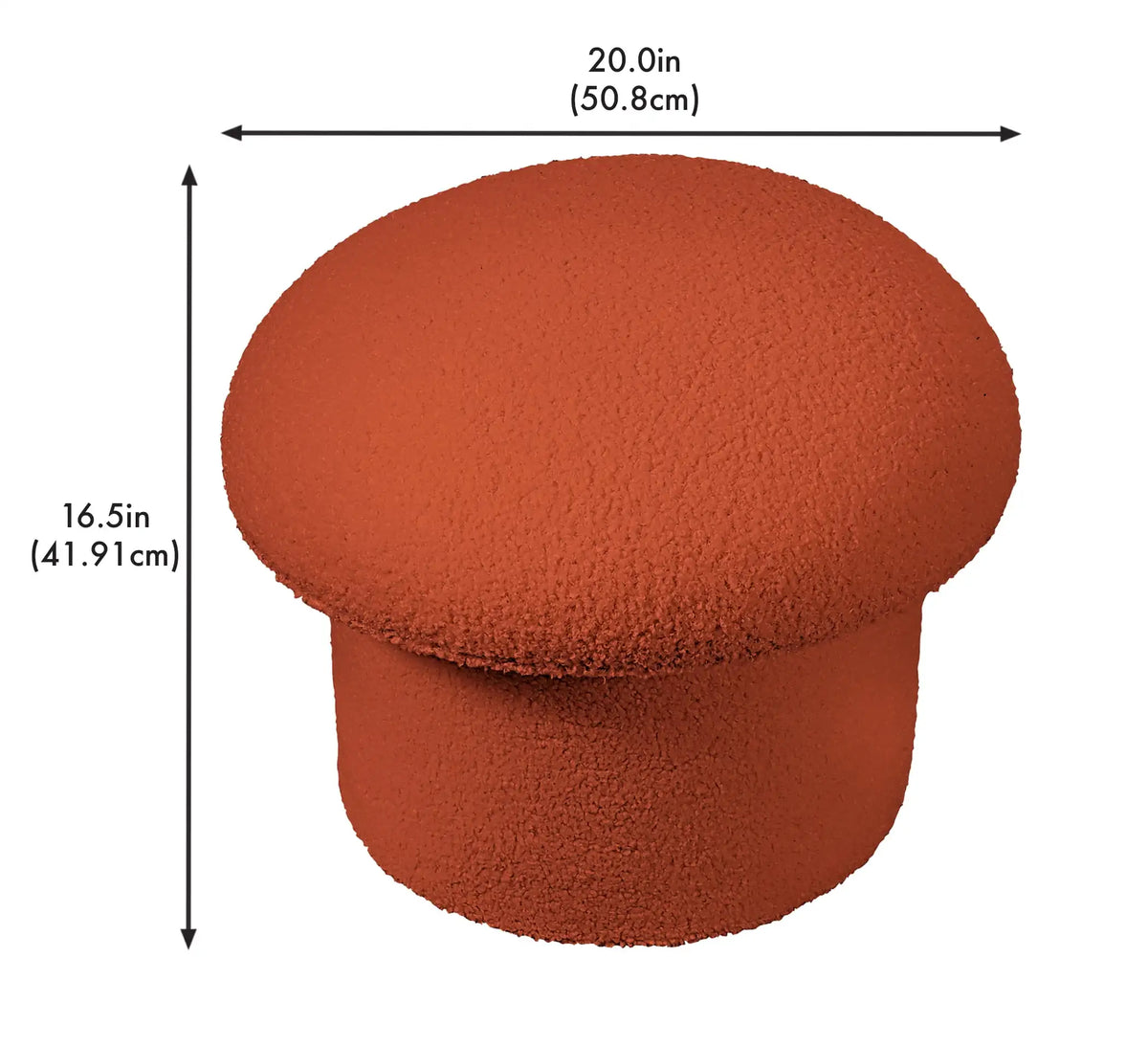 Mainstays Mushroom Boucle Storage Ottoman Upholstered Footrest