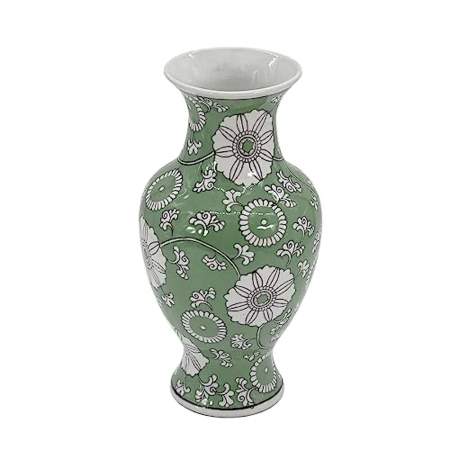 Hand Painted Chinoiserie Ceramic Vase Porcelain Flower Bottle Home Decor