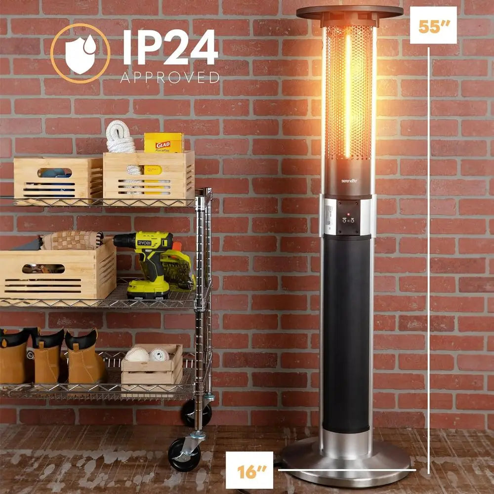 Outdoor Electric Patio Heater 1500W With Remote IP24 Rated