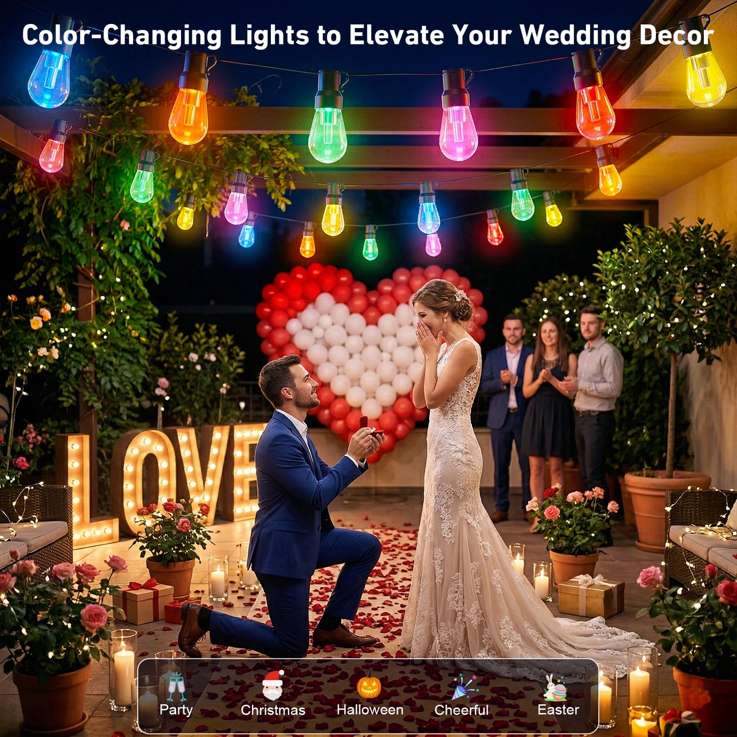 Outdoor IP67 Dimmable LED Shatterproof String Lights With IC