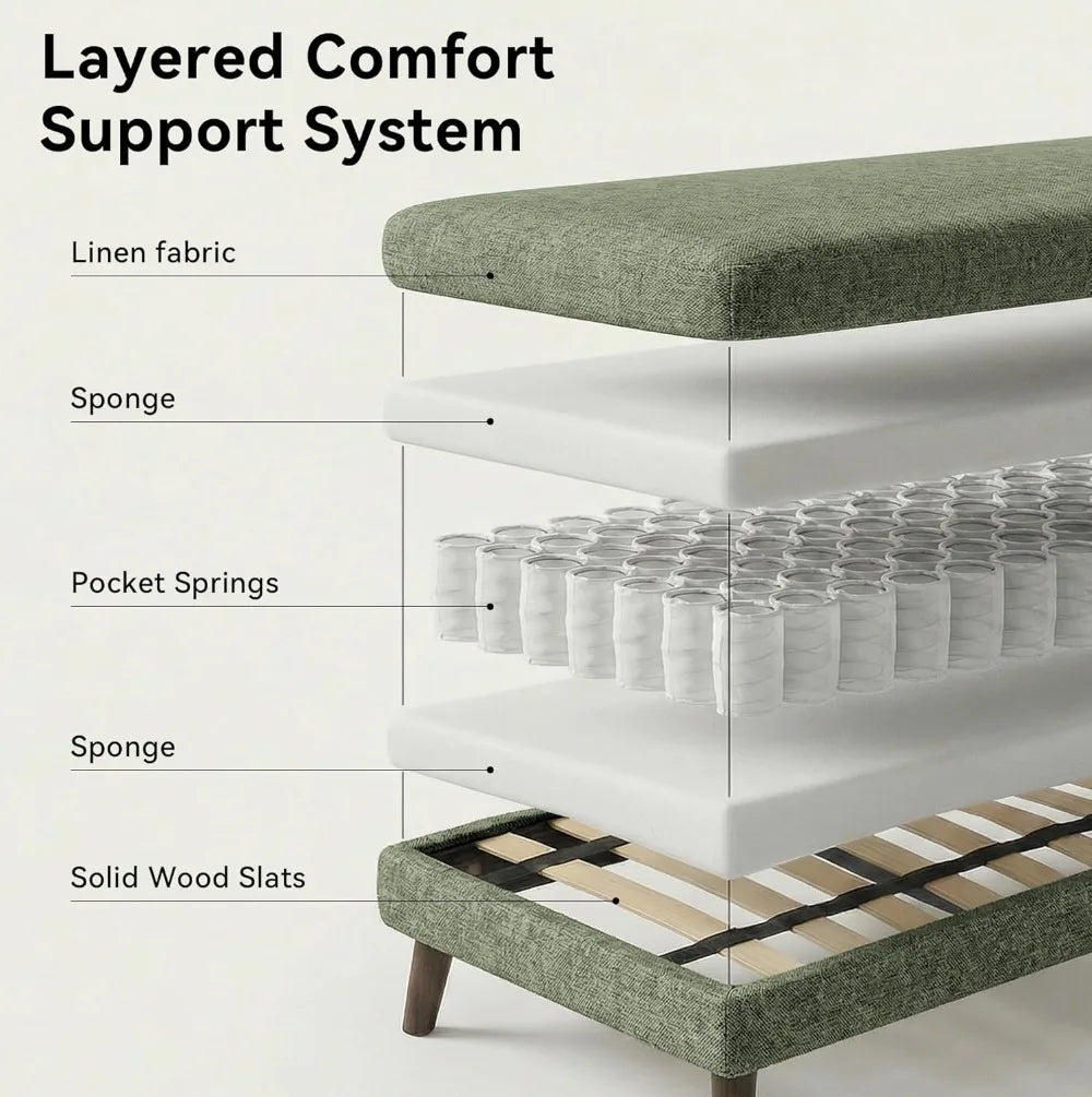 Mid Century Modern Tufted Loveseat Sofa for Living Room