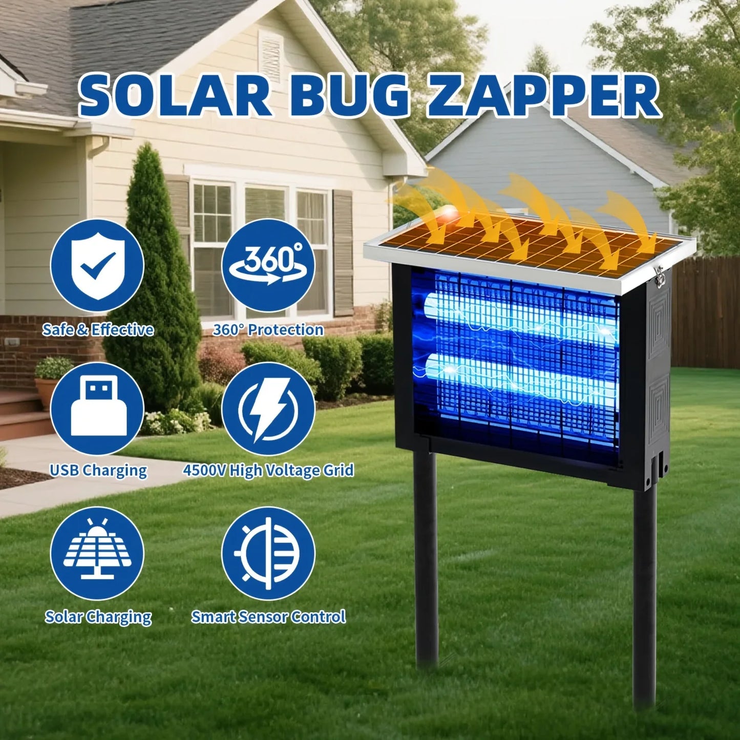 Powerful Solar Bug Zapper Outdoor Portable Mosquito Zapper