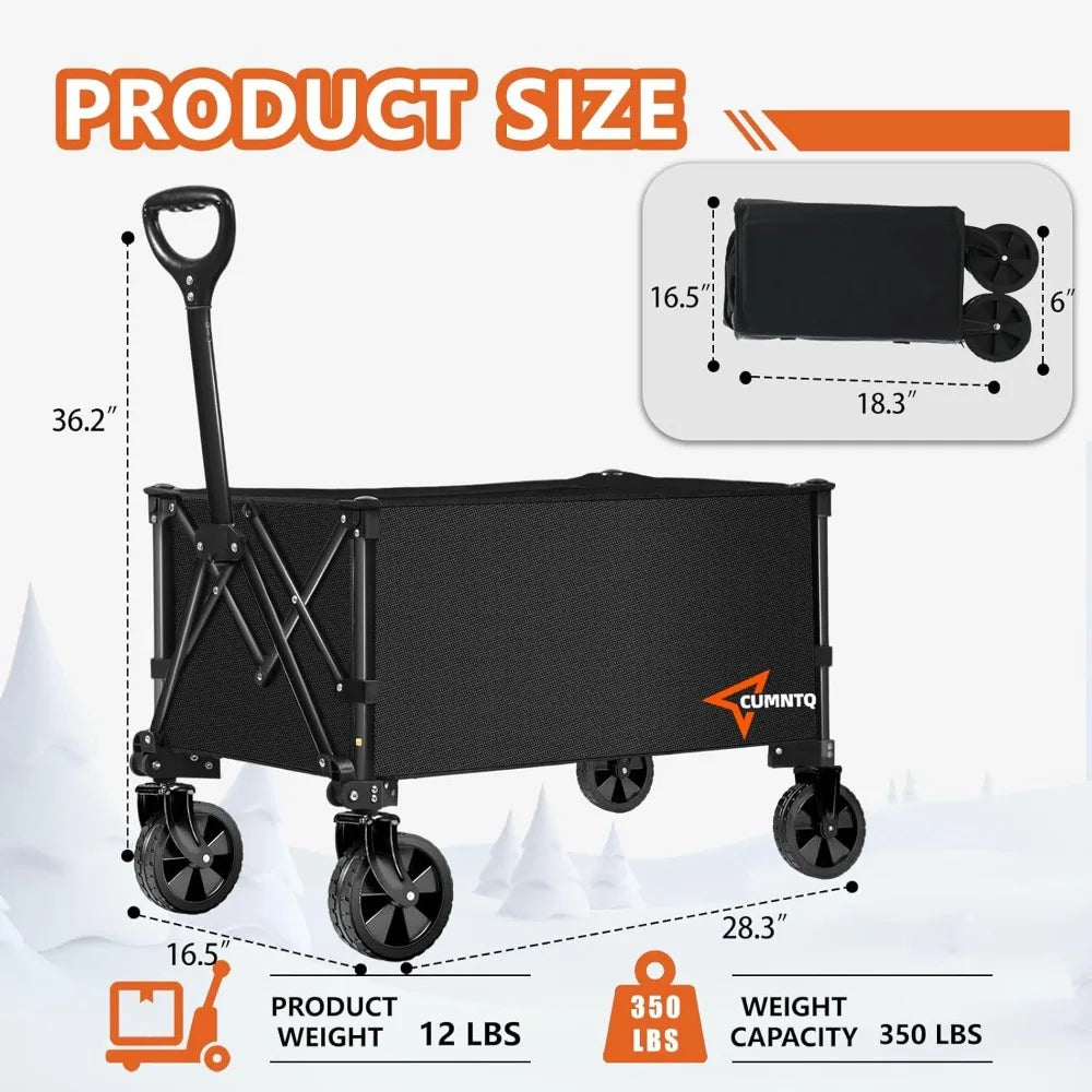 NBVCX Foldable Utility Wagon 350lbs All Terrain Cart