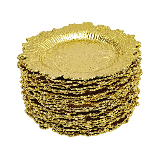 Gold Charger Plates Set for Elegant Wedding Decor 24 Pack