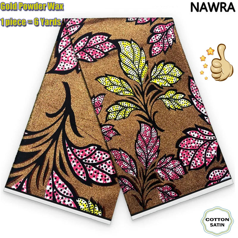 NAWRA CN Grand Gold Wax 100 Percent Cotton Batik Fabric