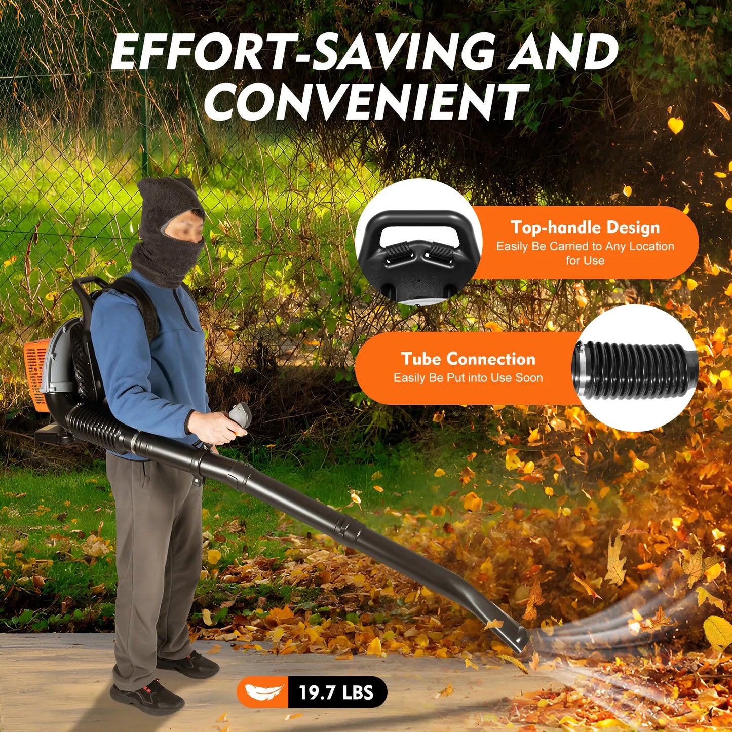 Bymaocar Gas Powered Backpack Leaf Blower for Yard Cleaning