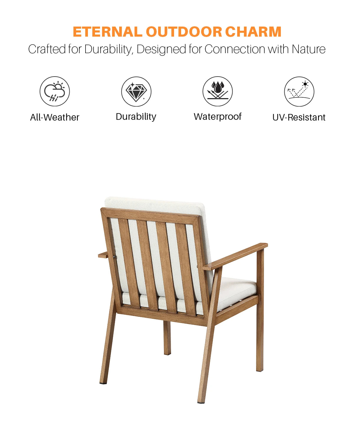 SeeHill Outdoor Patio Dining Set Aluminum Teak With Umbrella Hole
