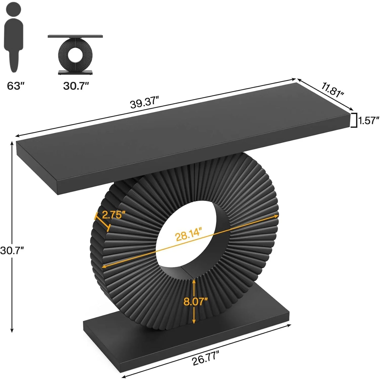 Little Tree Modern Console Table With Geometric Circular Base