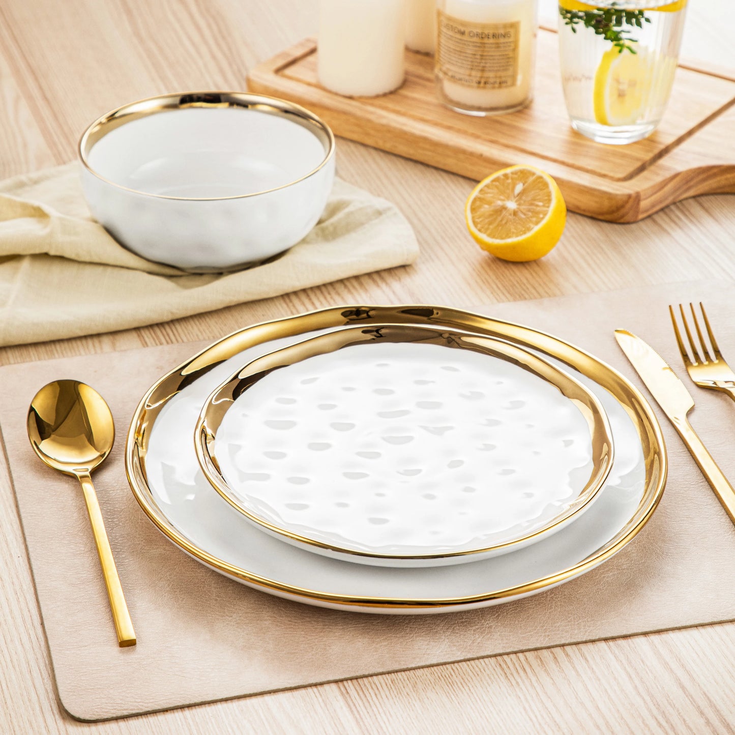 MALACASA Ceramic Porcelain Dinnerware Set Elegant Tableware Collection