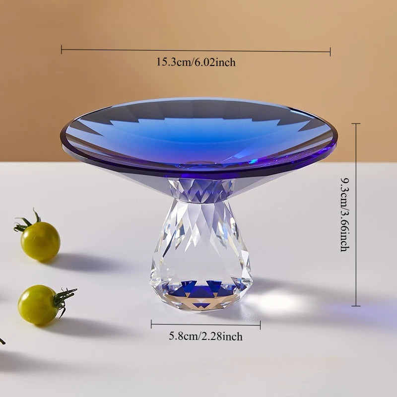 K9 Crystal Glass Cake Stand,Crystal Glass Fruit Plate, Display Desserts Holder for Wedding Cakes Serving Platters