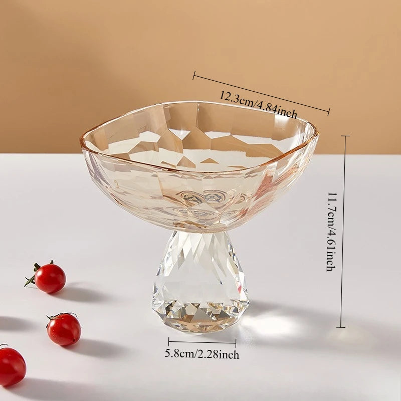 K9 Crystal Glass Cake Stand,Crystal Glass Fruit Plate, Display Desserts Holder for Wedding Cakes Serving Platters