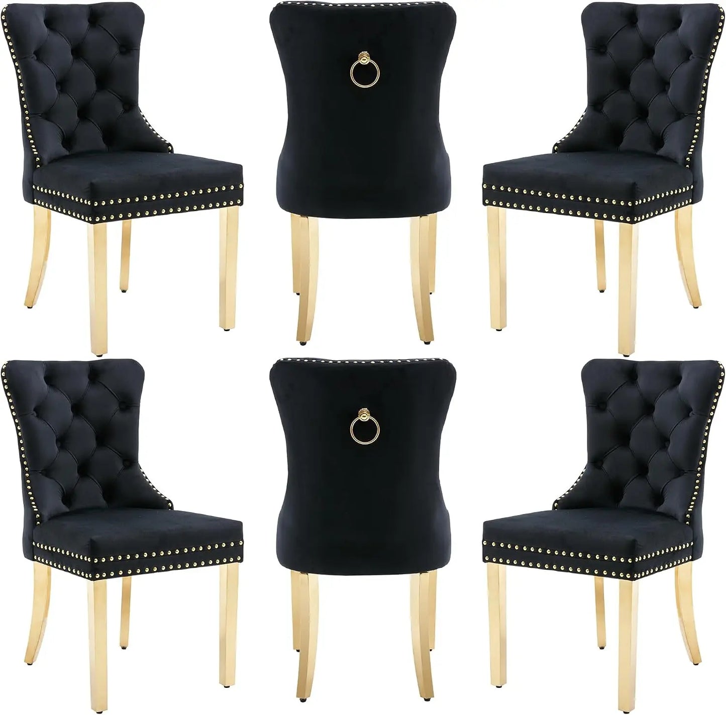 MOYU Velvet Dining Chairs Set Of 6 Nikki Collection
