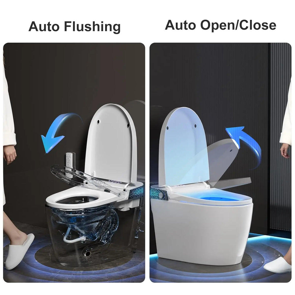 Modern Tankless Bidet Toilet With Automatic Opening Seat Lid