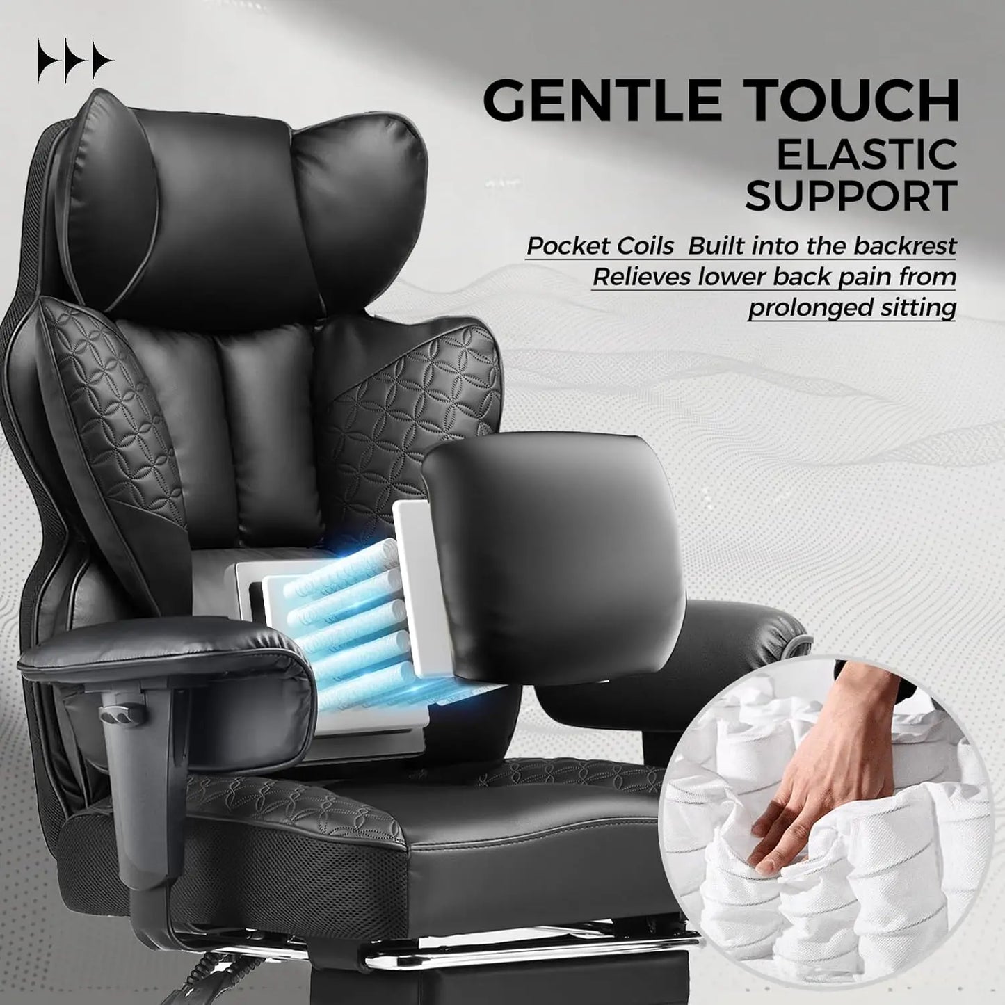 Ergonomic Gaming Chair With Footrest And Adjustable Armrests