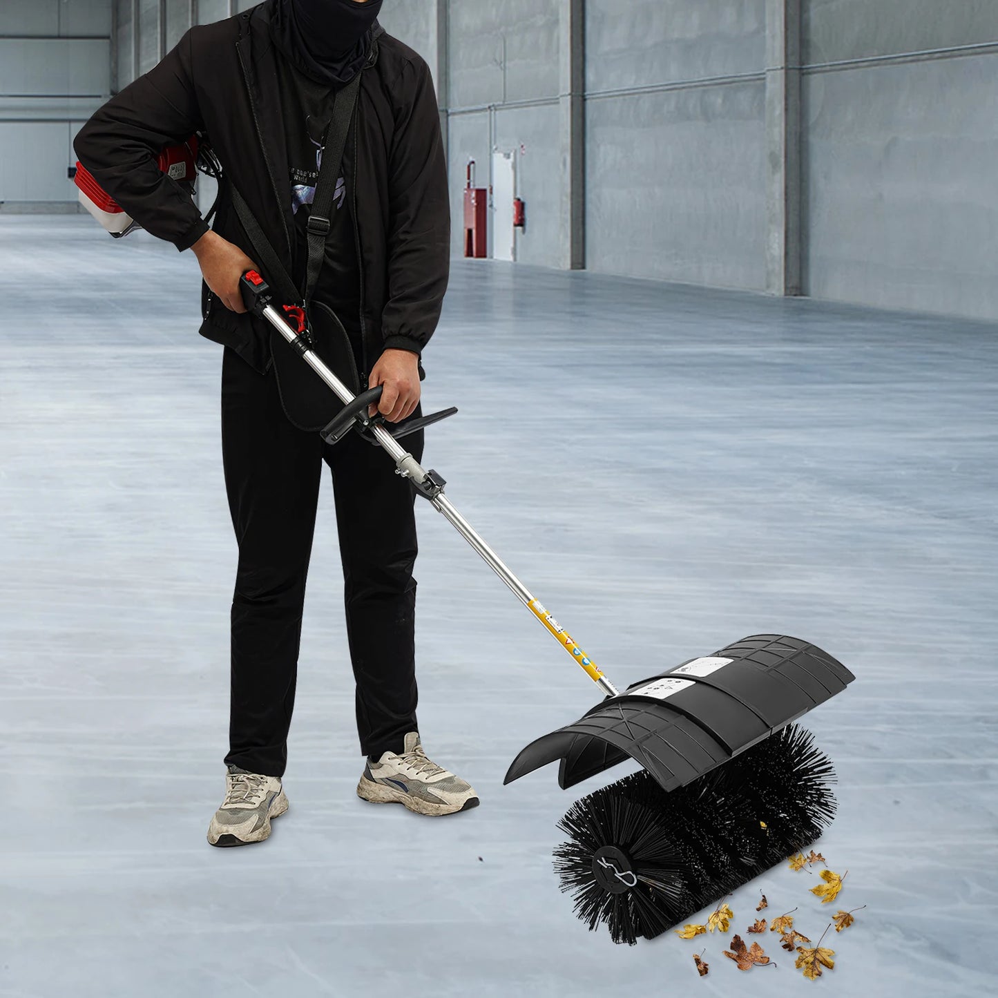 Gas Powered Walk Behind Sweeper 2.3HP For Driveways And Lawns