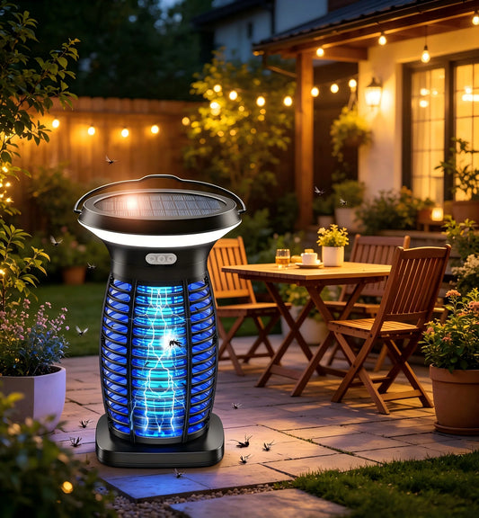 Solar Bug Zapper Outdoor Waterproof Mosquito Killer Portable And Rechargeable LED