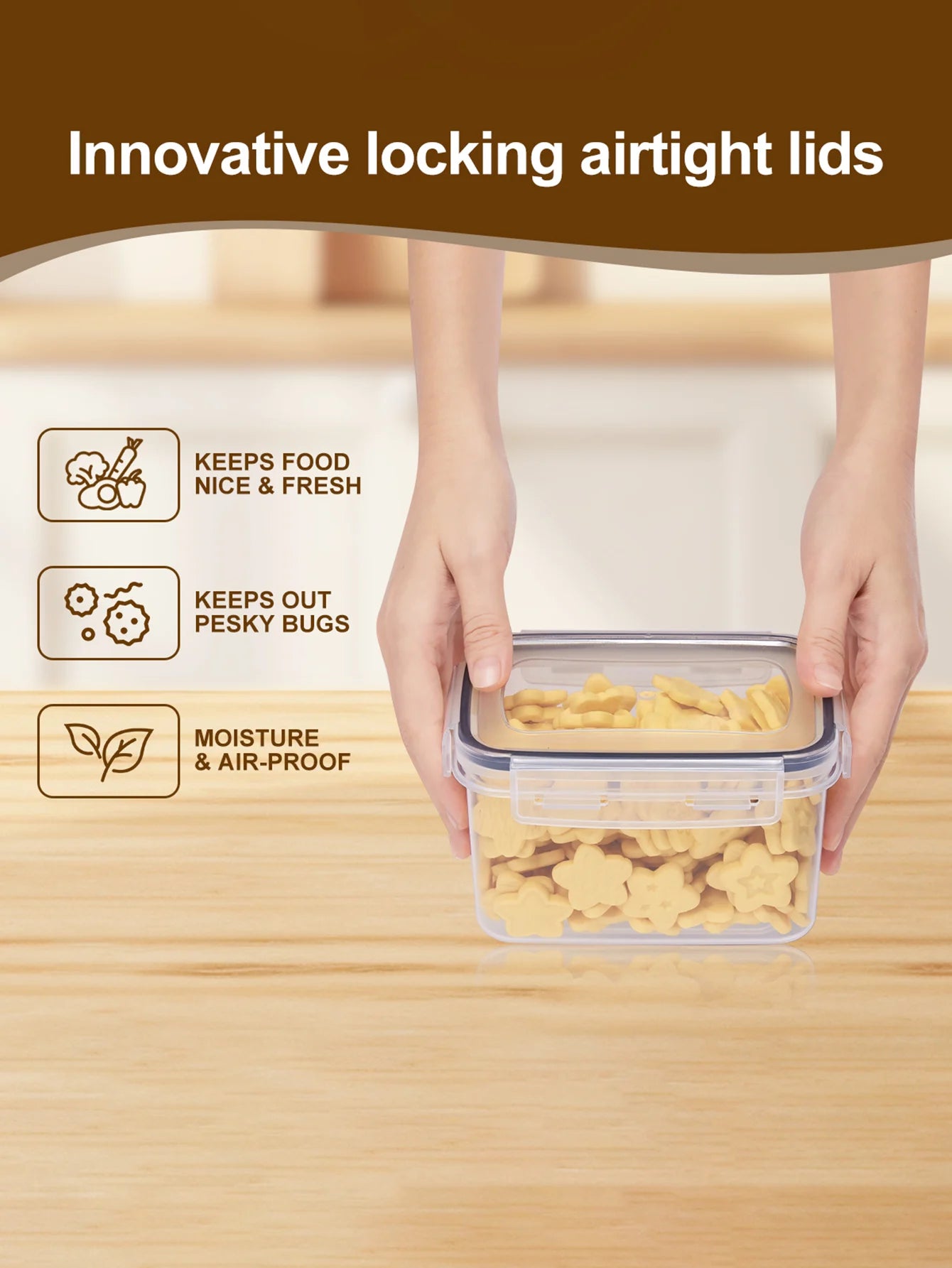 48 Count Sealed Plastic Food Storage Containers With Lids For Pantry Labeled