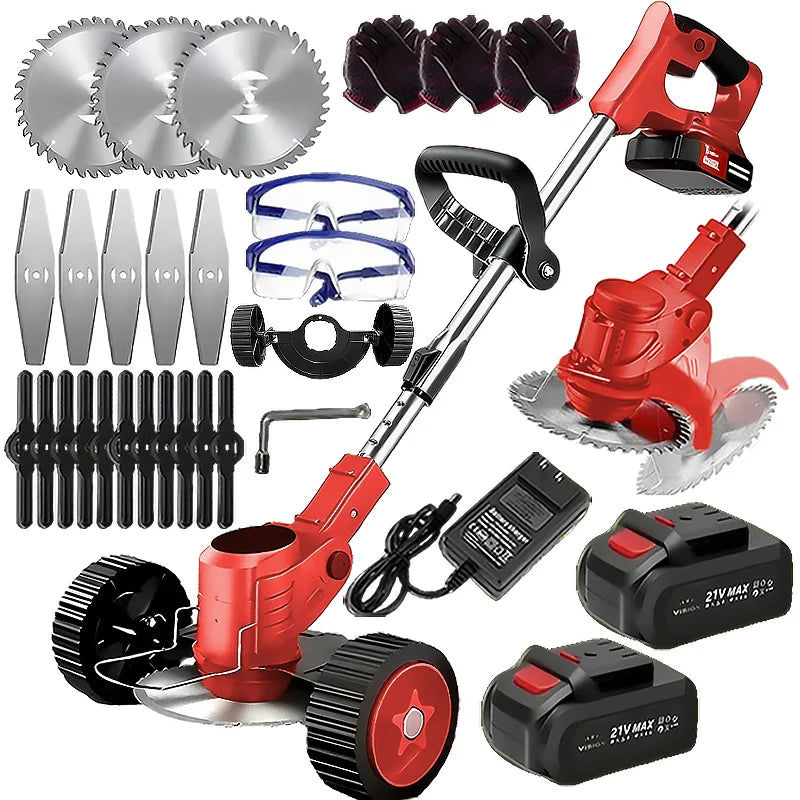 Wireless Portable Weed Trimmer Edger For Lawn With Dual Batteries