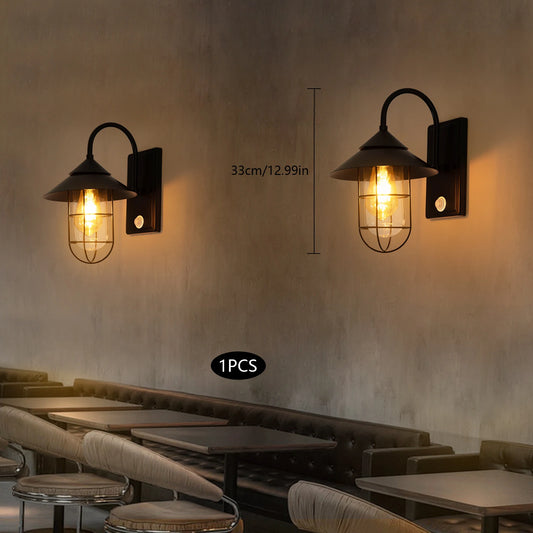 Bymaocar Retro Wall Lamp Motion Sensor Sconce For Bar