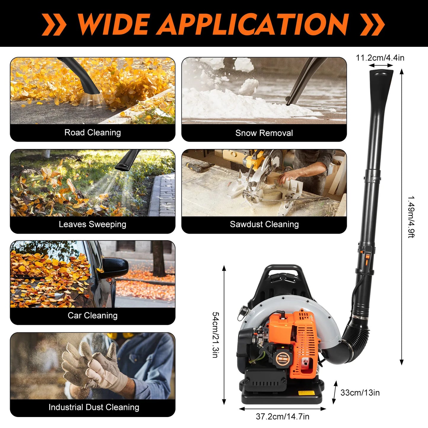 Bymaocar Gas Powered Backpack Leaf Blower for Yard Cleaning