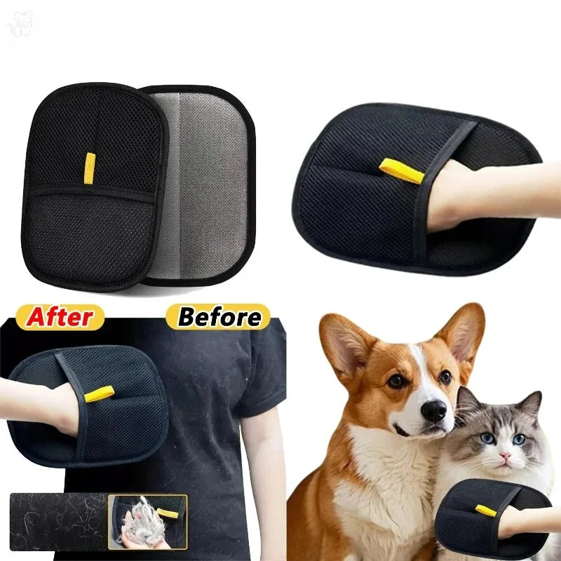 Pet Hair Removal Gloves Reusable Static Grooming Mitts For Pets