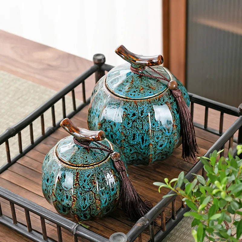 Sealed Ceramic Tea Caddy For Food Storage And Kitchen Use