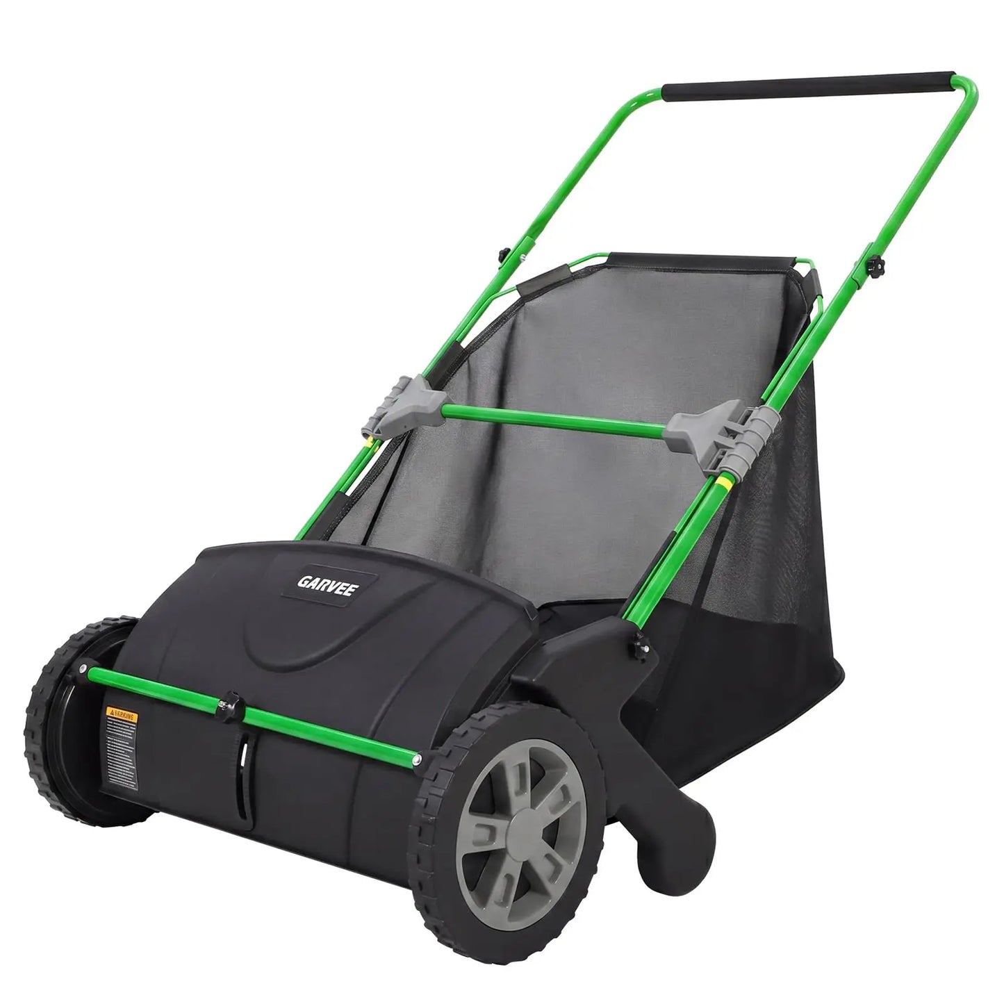 Studyset Manual Push Lawn Sweeper 4 Spinning Brushes And 3.5 Cu Ft Collector
