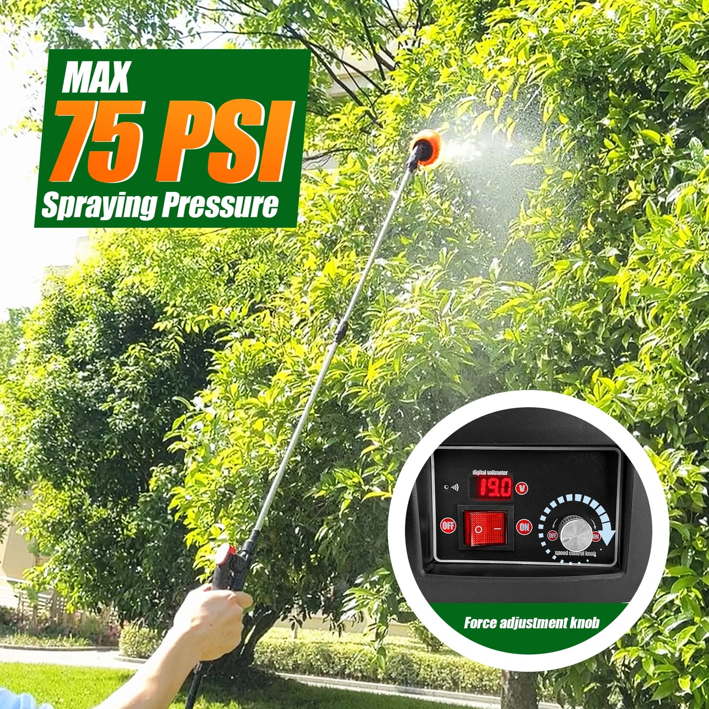 Garden Electric Backpack Sprayer 100 PSI Telescopic Wand Nozzles