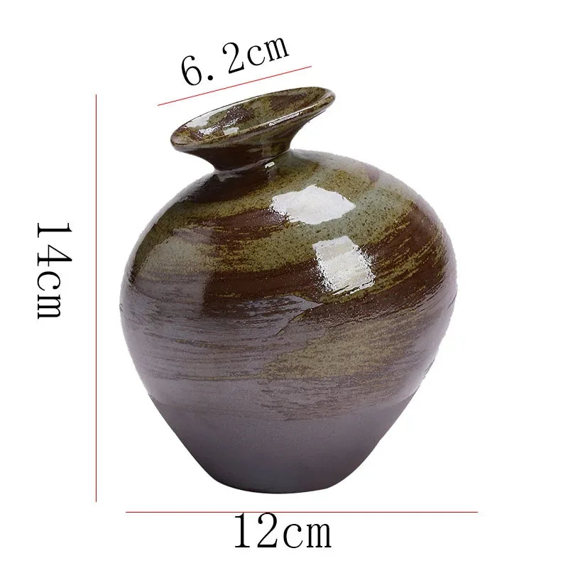 Porcelain Japanese Style Tabletop Vase Abstract Floral Decor