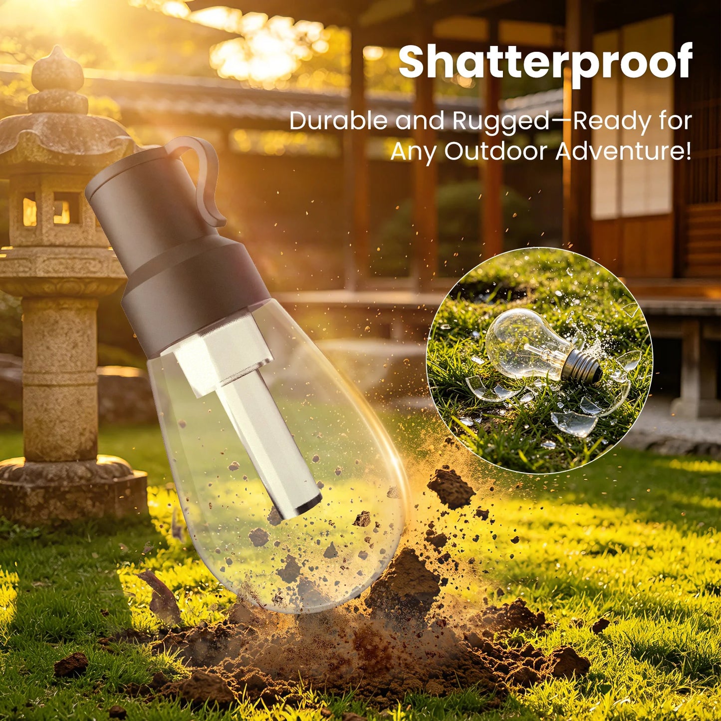 KISUFU Outdoor Smart LED String Lights IP67 Waterproof With App Remote