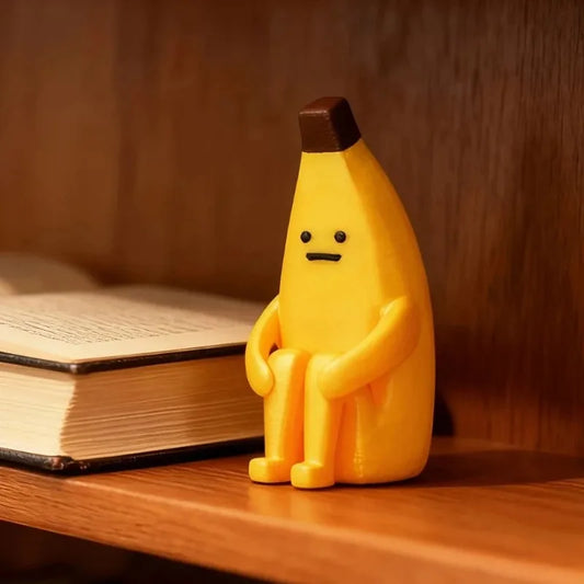 Anxious Banana 3D Printed PLA Figurine Decor for Car Office
