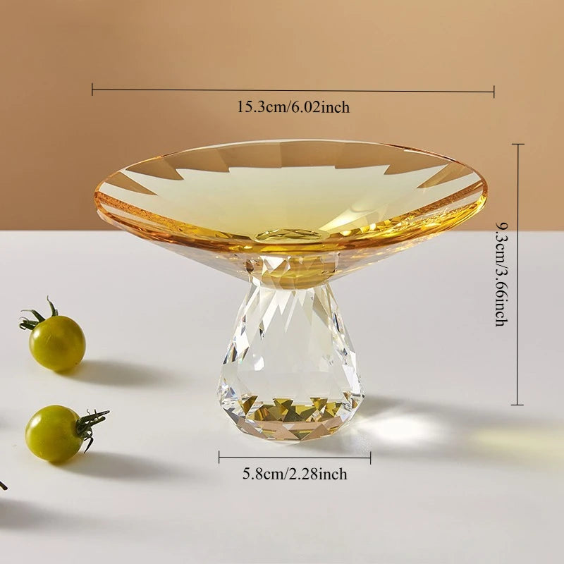 K9 Crystal Glass Cake Stand,Crystal Glass Fruit Plate, Display Desserts Holder for Wedding Cakes Serving Platters
