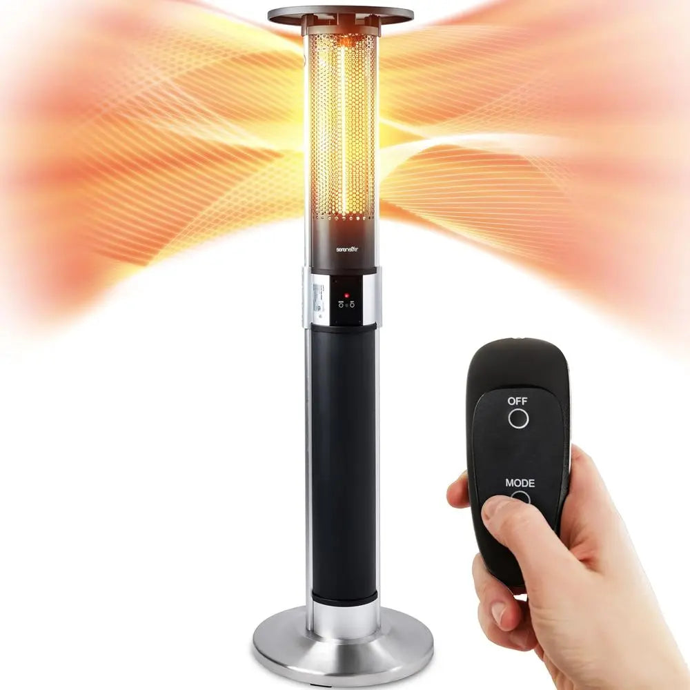 Outdoor Electric Patio Heater 1500W With Remote IP24 Rated