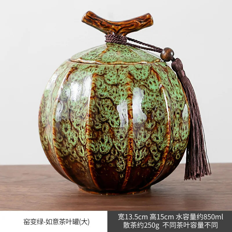 Sealed Ceramic Tea Caddy For Food Storage And Kitchen Use