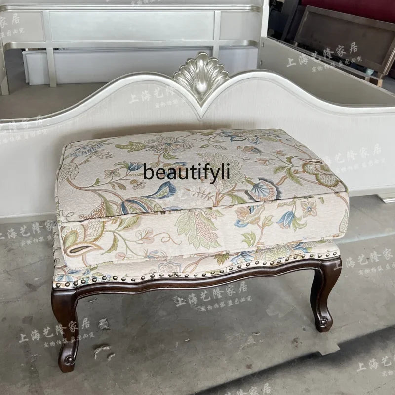 LJYAmerican-Style Solid Wood Sofa Living Room Single Sofa Retro Distressed French Entry Lux High Back