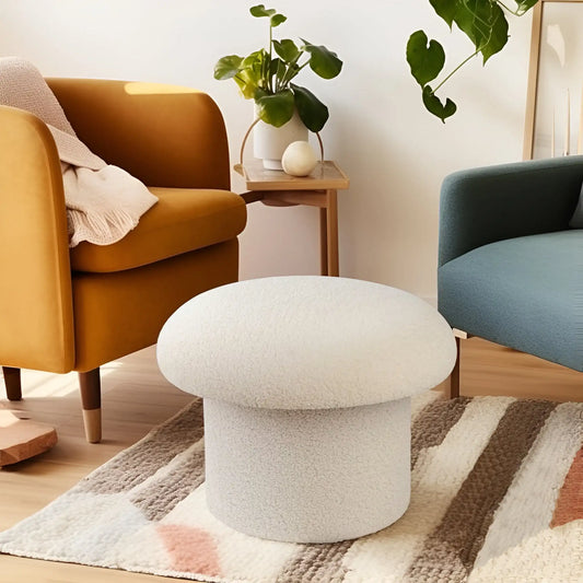 Mainstays Mushroom Storage Ottoman Upholstered Footrest Seat