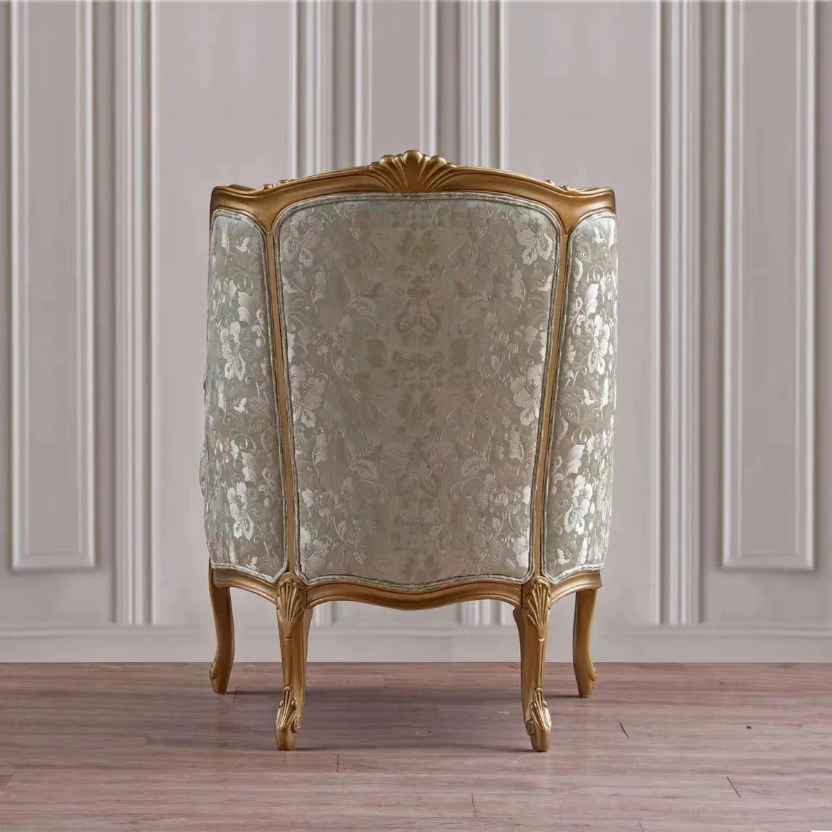 French Style Solid Wood Carved Recliner Single Sofa Chair