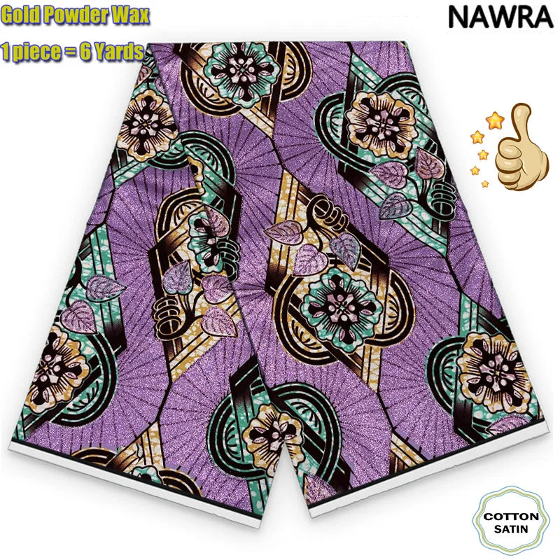 NAWRA CN Grand Gold Wax 100 Percent Cotton Batik Fabric