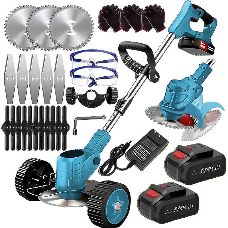 Wireless Portable Weed Trimmer Edger For Lawn With Dual Batteries